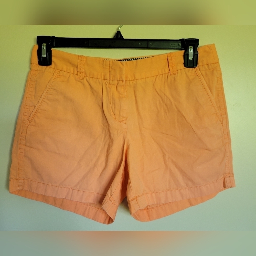 J. Crew Women's Orange 100% Cotton Chino Shorts Size 4